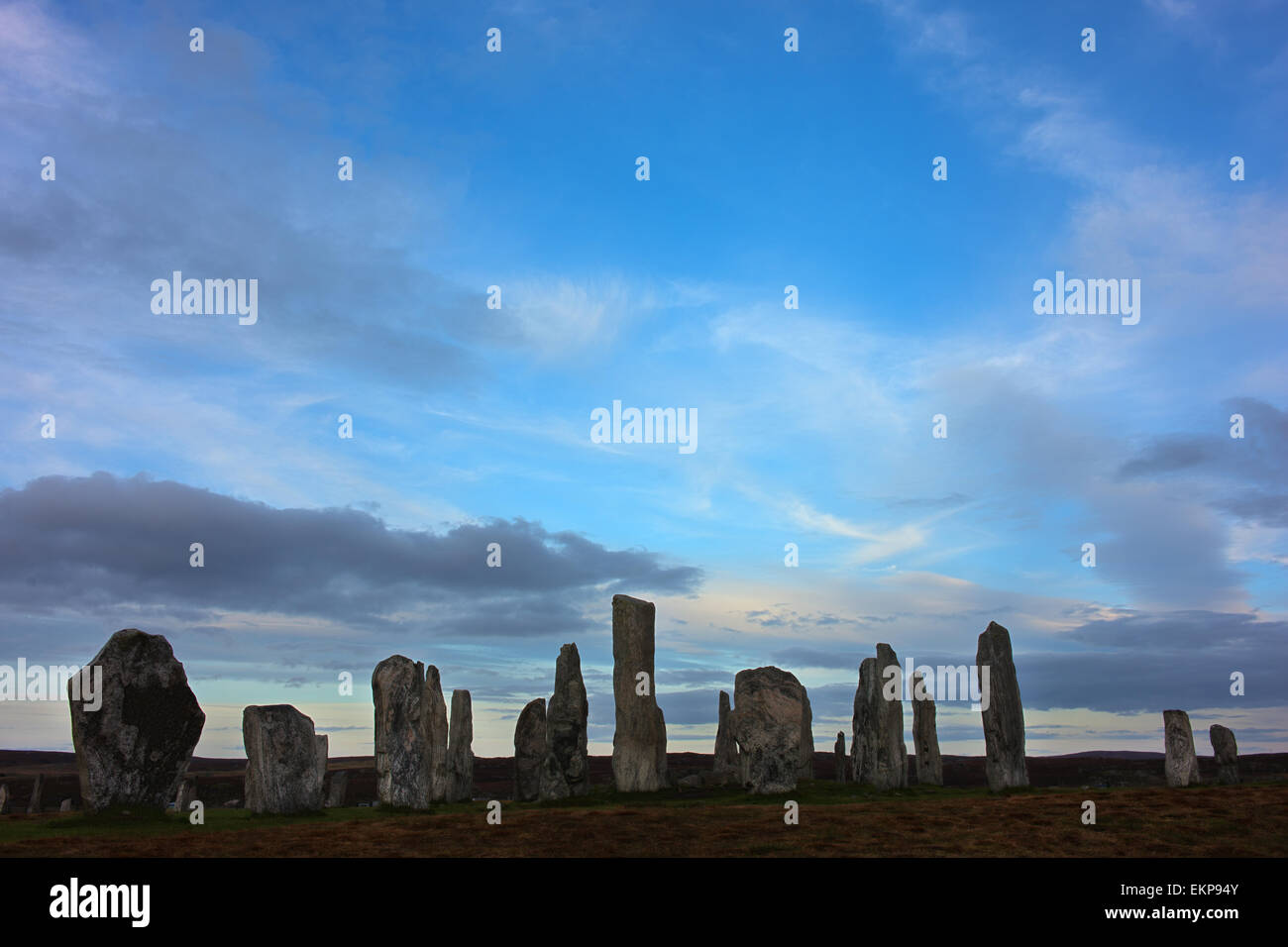 The Callanish Standing Stones on the Isle of Lewis and Harris. Stock Photo
