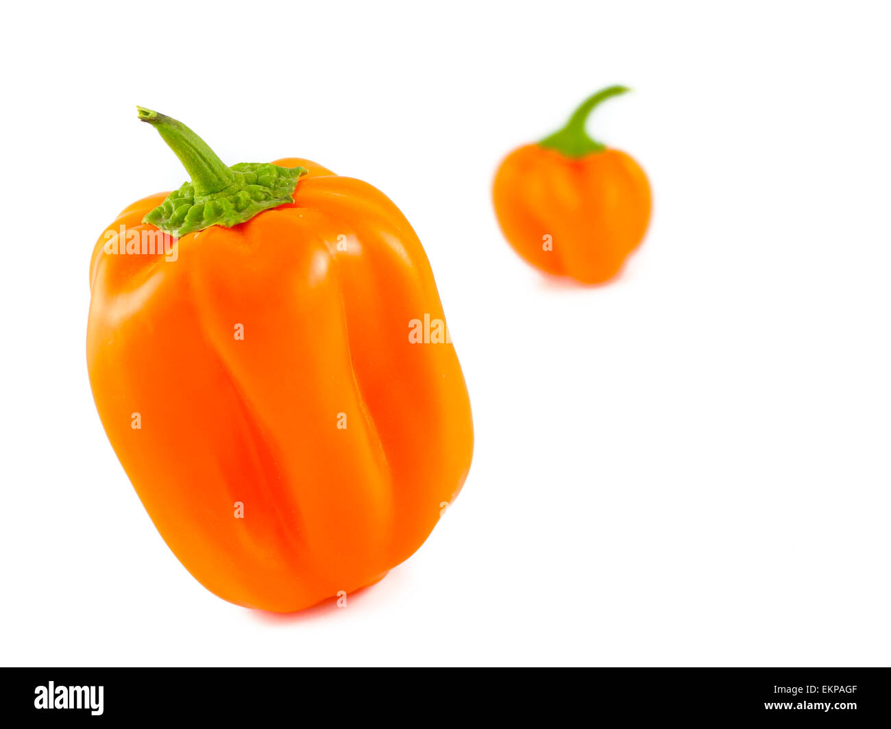 Orange Bell Peppers Stock Photo Alamy