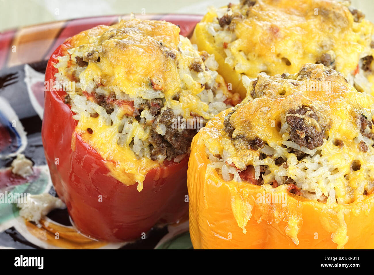 Colorful Stuffed Bell Peppers Stock Photo - Alamy