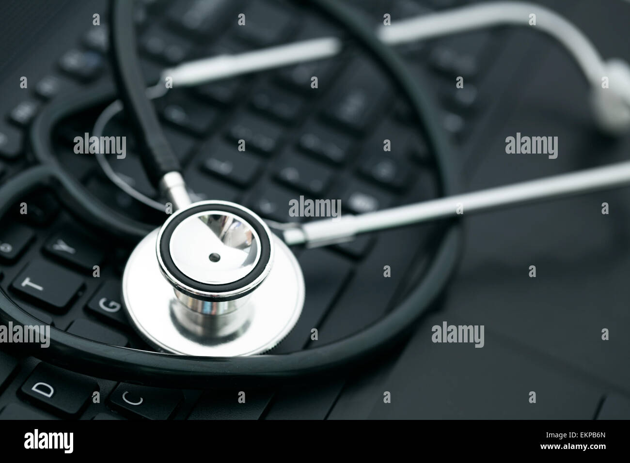Stethoscope on keyboard Stock Photo Alamy