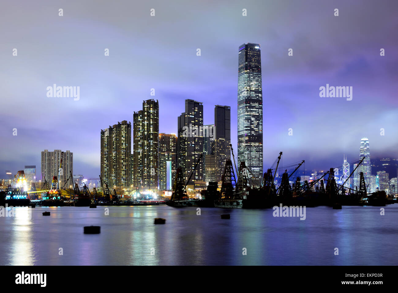 Kowloon at night in Hong Kong Stock Photo - Alamy