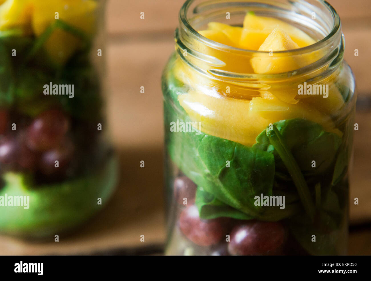 Breakfast Fruit in a Jar Stock Photo Alamy
