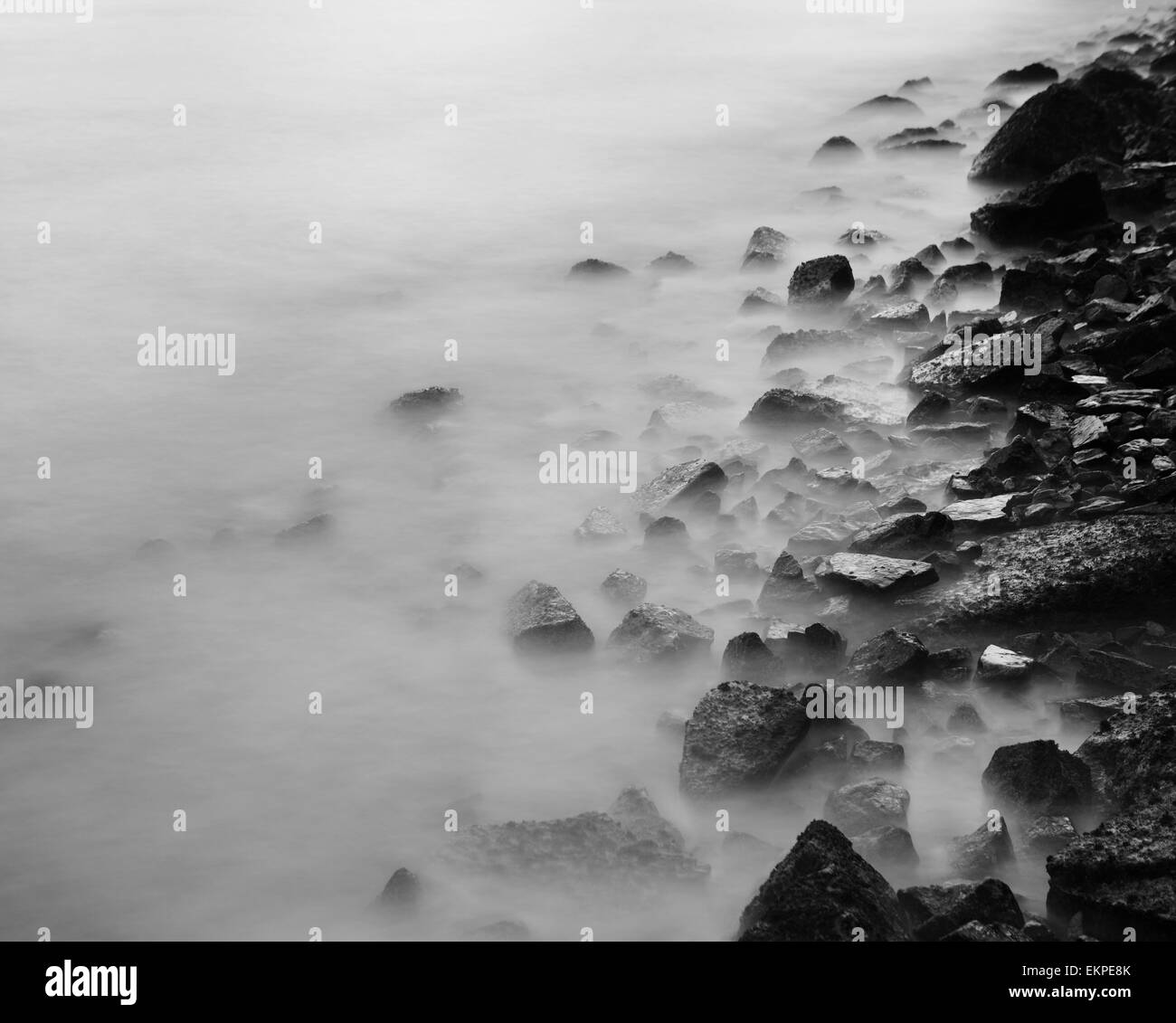Black rock stone coast Black and White Stock Photos & Images - Alamy