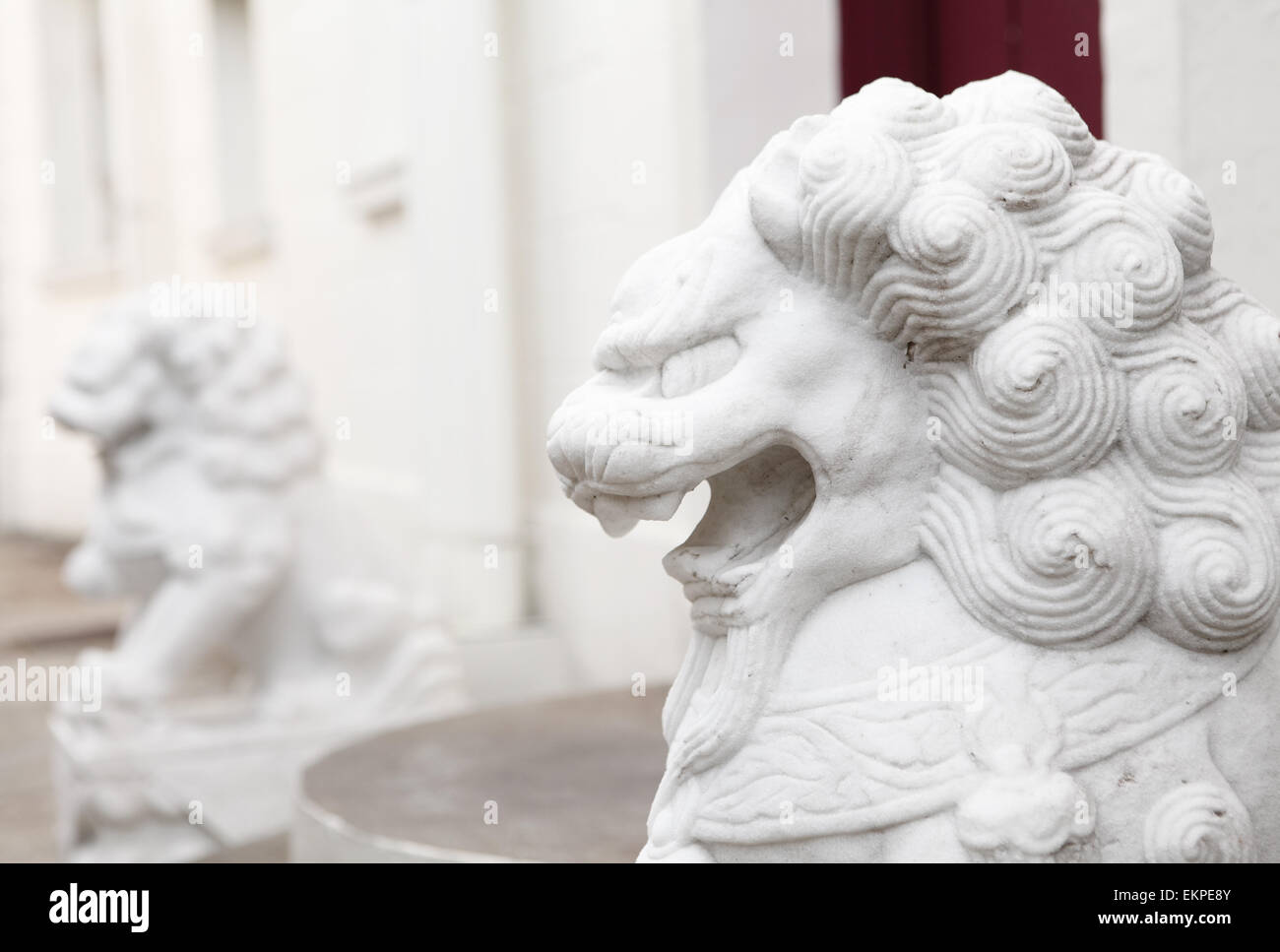 Chinese lion statue close up Stock Photo