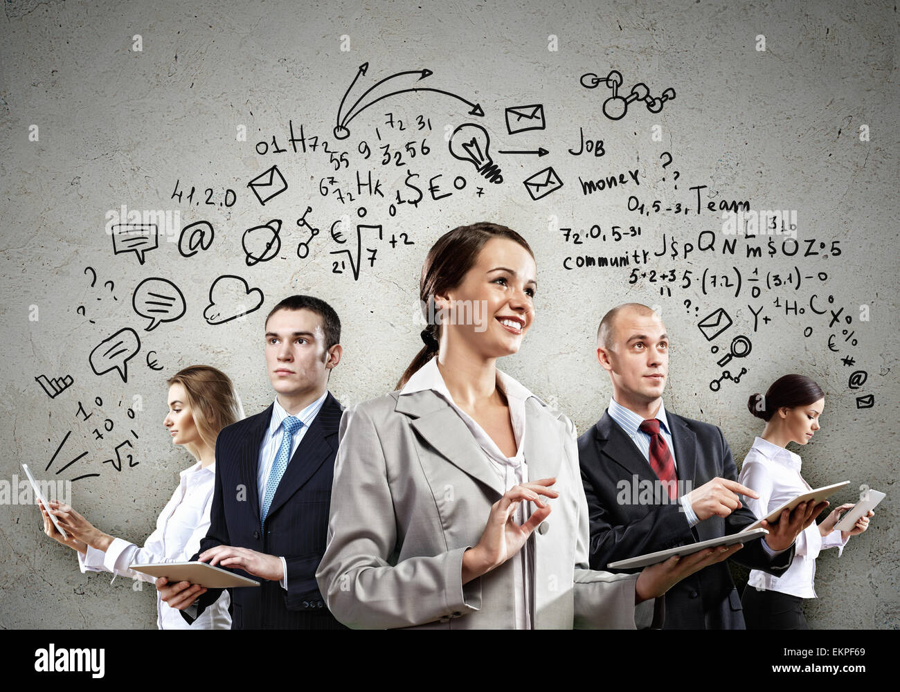 Businesspeople team posing Stock Photo - Alamy