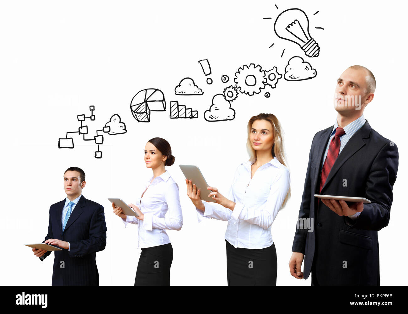 Businesspeople team posing Stock Photo - Alamy