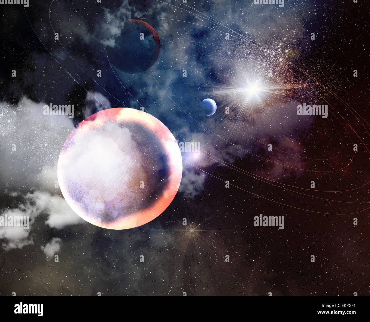 Image of planets in space Stock Photo