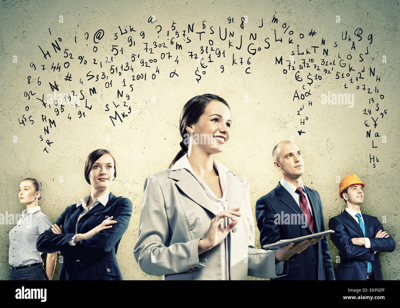 Businesspeople team posing Stock Photo - Alamy