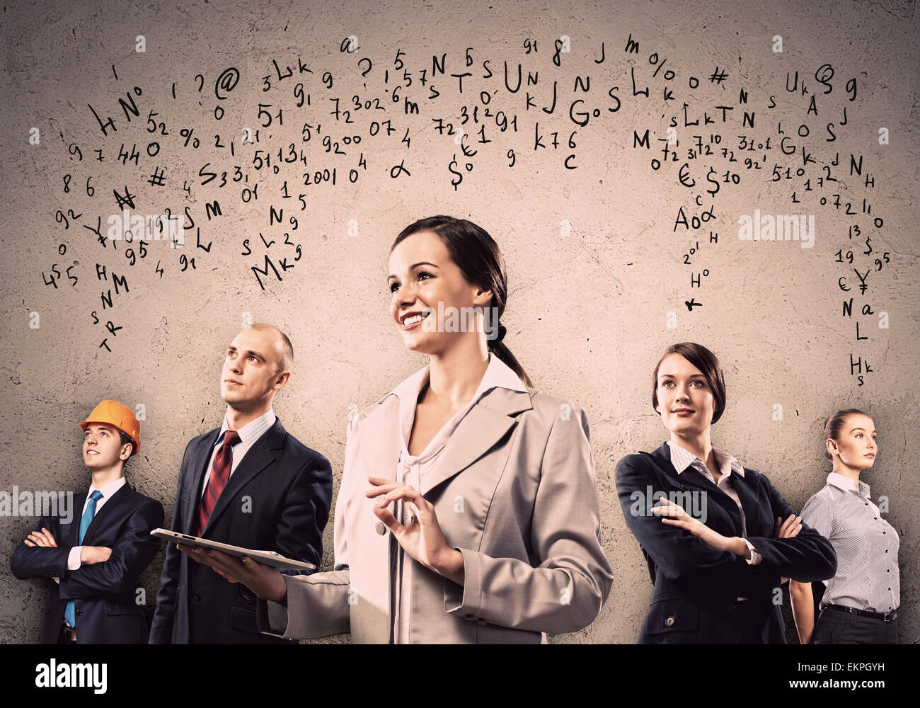 Businesspeople team posing Stock Photo - Alamy
