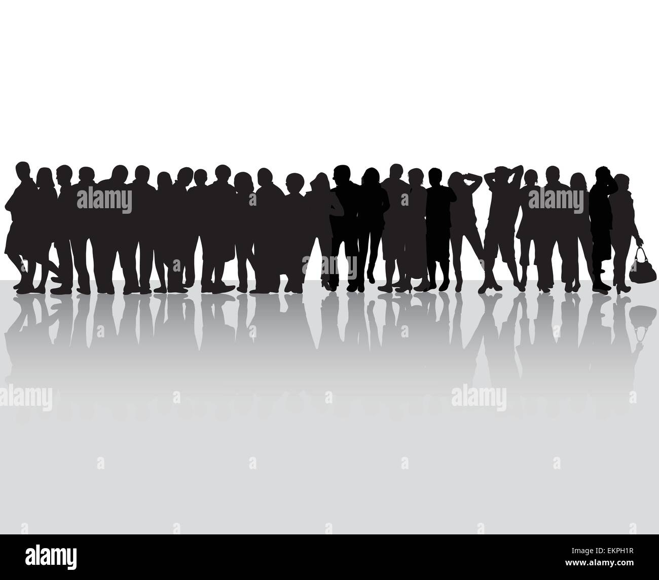 Group happy business people silhouettes Stock Vector Images - Alamy