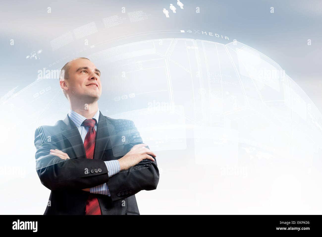 Confident businessman smiling Stock Photo - Alamy