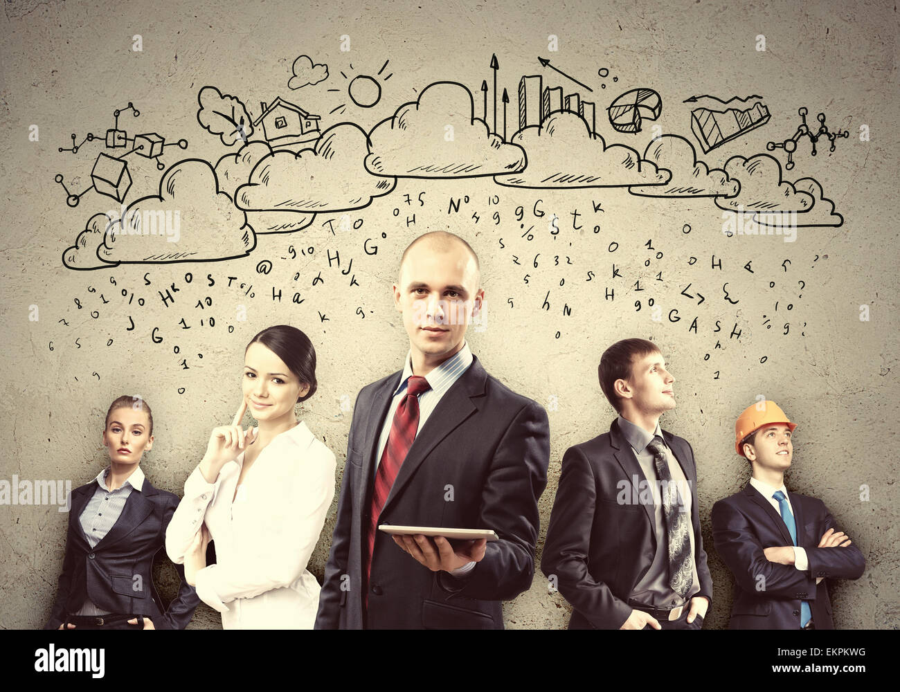 Businesspeople team posing Stock Photo - Alamy