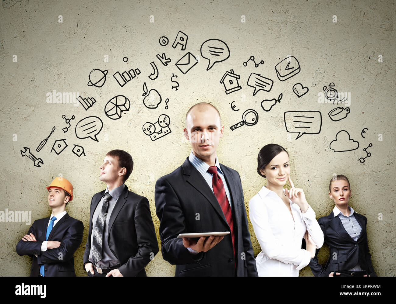 Businesspeople team posing Stock Photo - Alamy