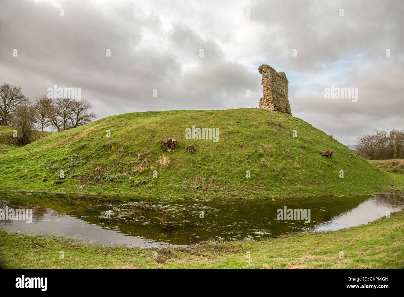 Kilpeck Castle and it's Motte and Bailey, Hereford, England, UK Stock Photo