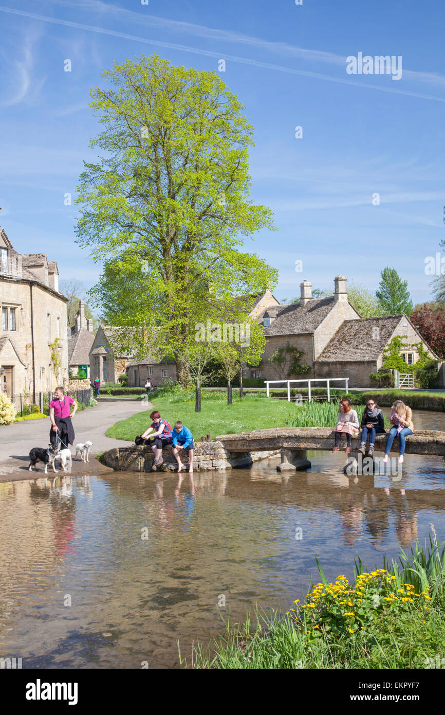 The Cotswolds village of Lower Slaughter, Gloucestershire, England, UK Stock Photo