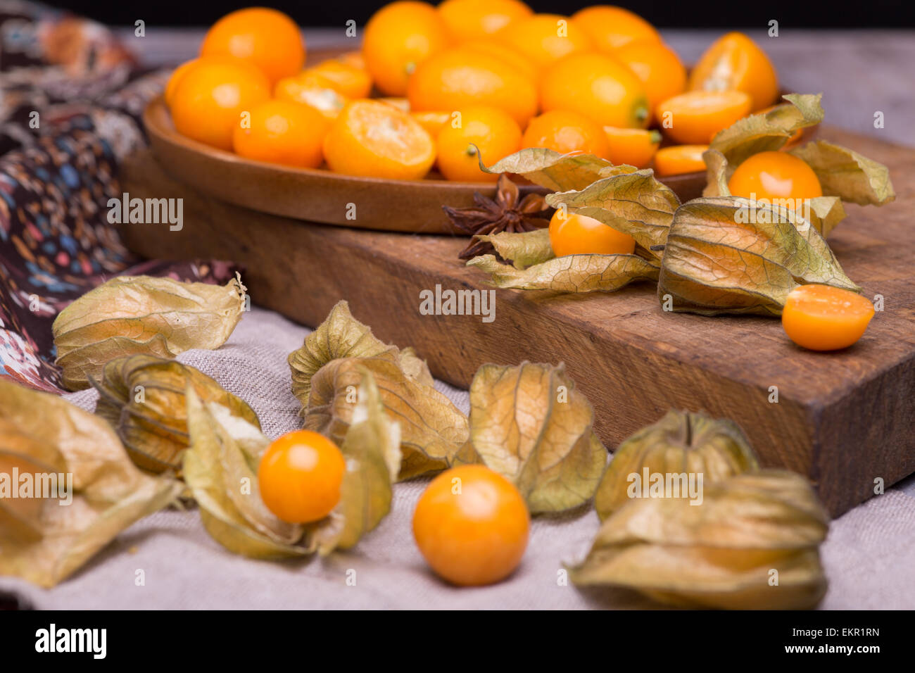 physalis and kumquat Stock Photo Alamy