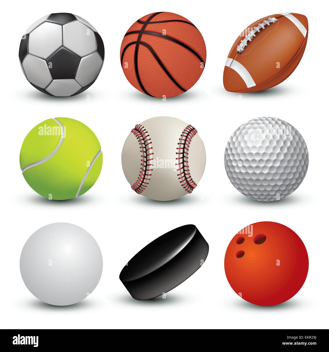 Sport balls on white background. Vector illustration Stock Vector