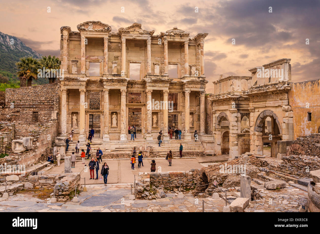 Library of Celsus in Ephesus, Selcuk, İzmir Province, Aegean Region, Turkey Stock Photo