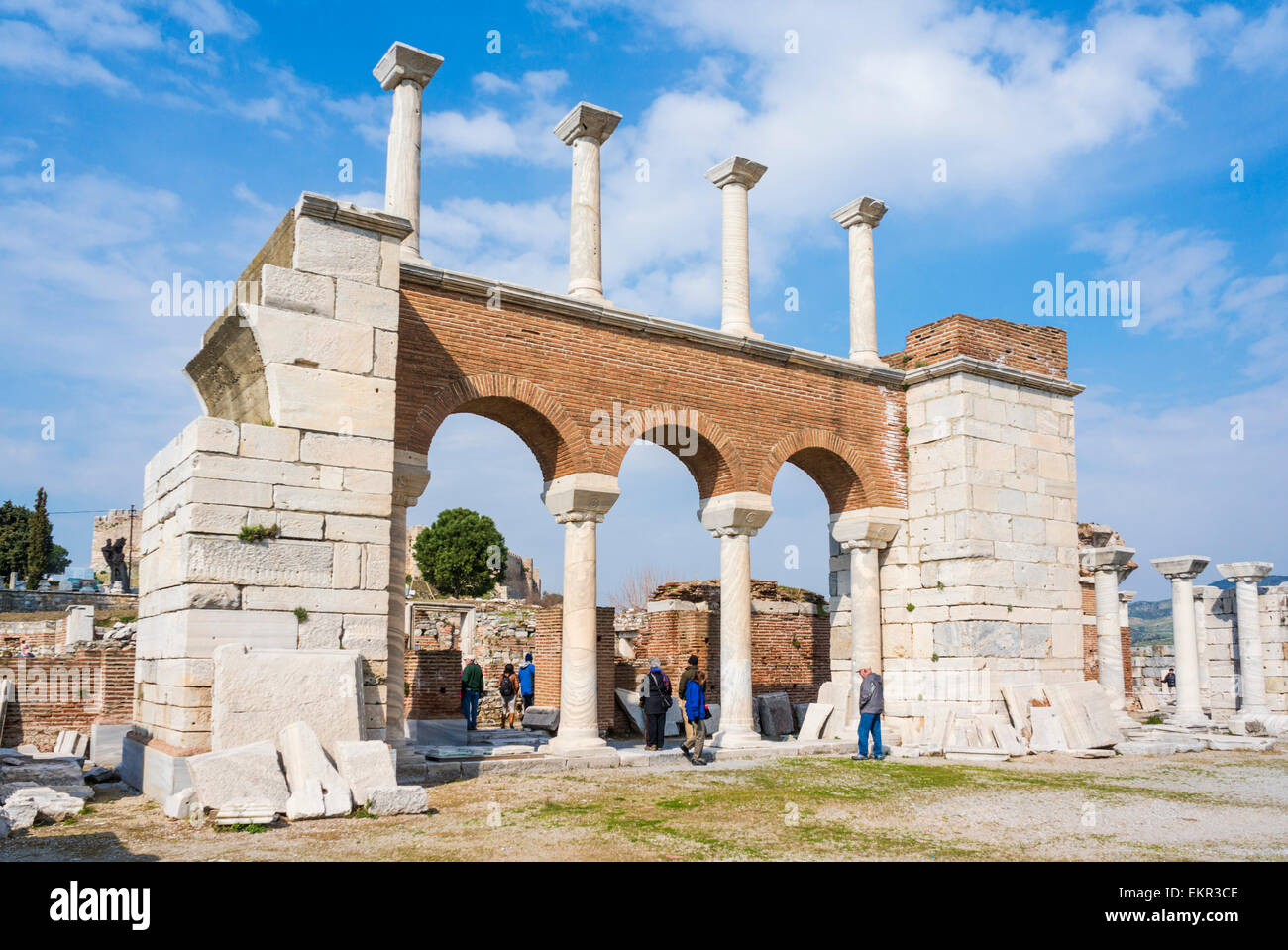 Ruins of the Basilica of Saint John, Ephesus, Selcuk, Izmir, Aegean Region, Turkey Stock Photo