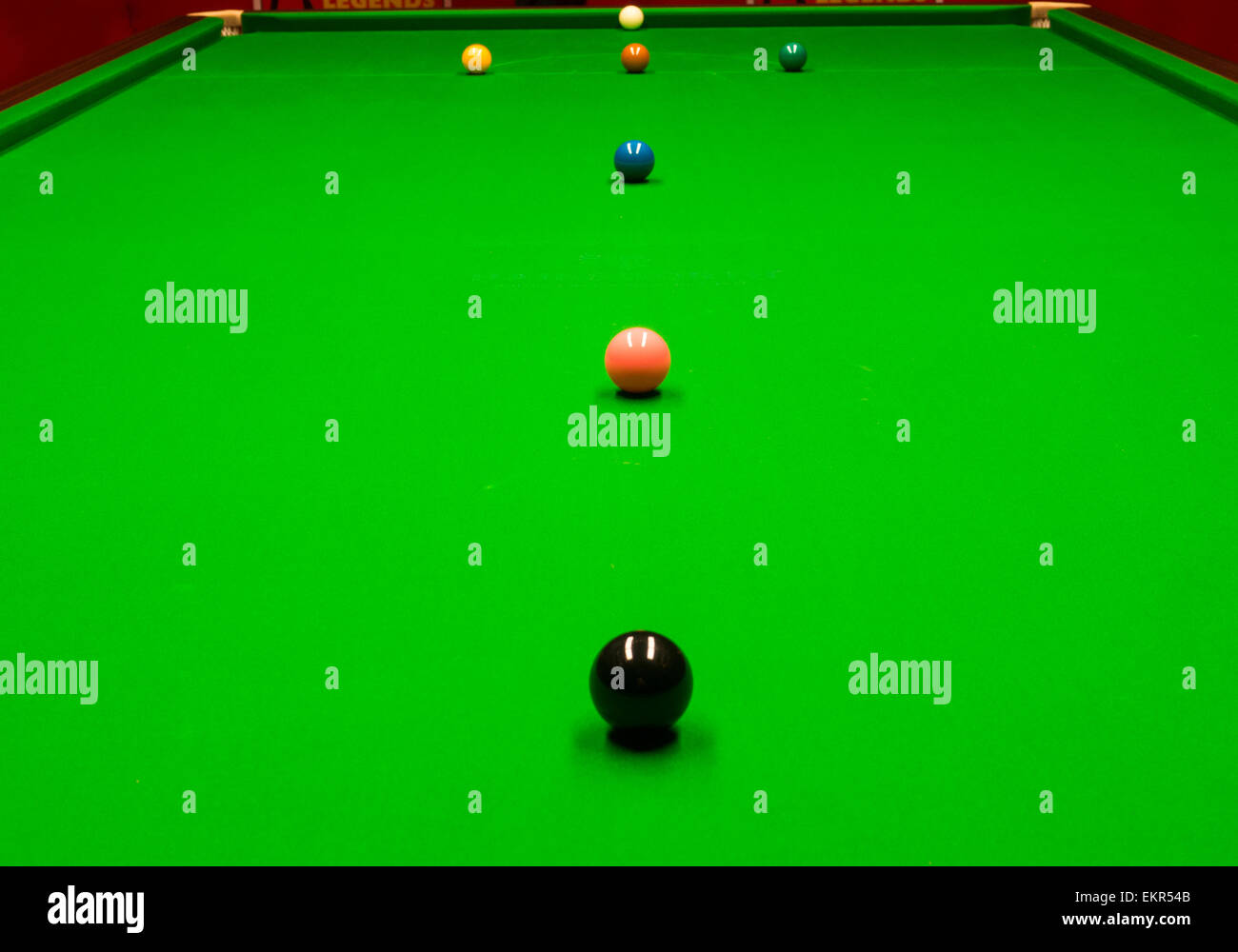 snooker table and balls Stock Photo