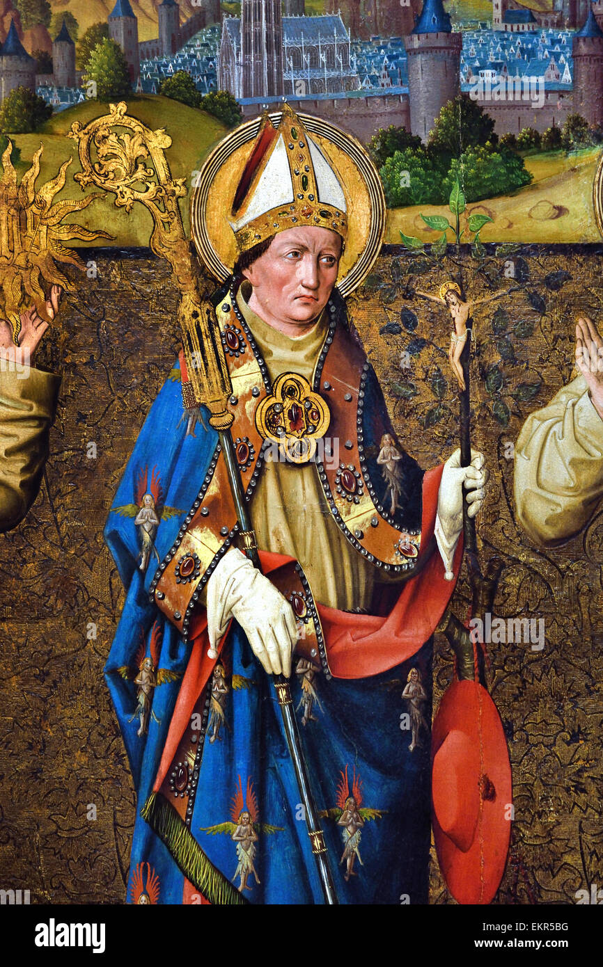 Saint Bonaventure ( detail ) Master of the Glorification of the Virgin ( active in Cologne 15th century ) Saints Clare, Bernard, Bonaventure and Francis, 1480  German Germany Stock Photo