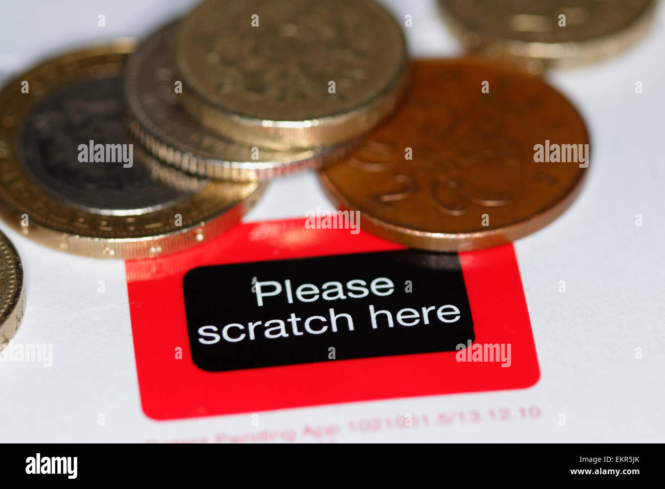 please scratch here security panel covering password pin number for online banking Stock Photo