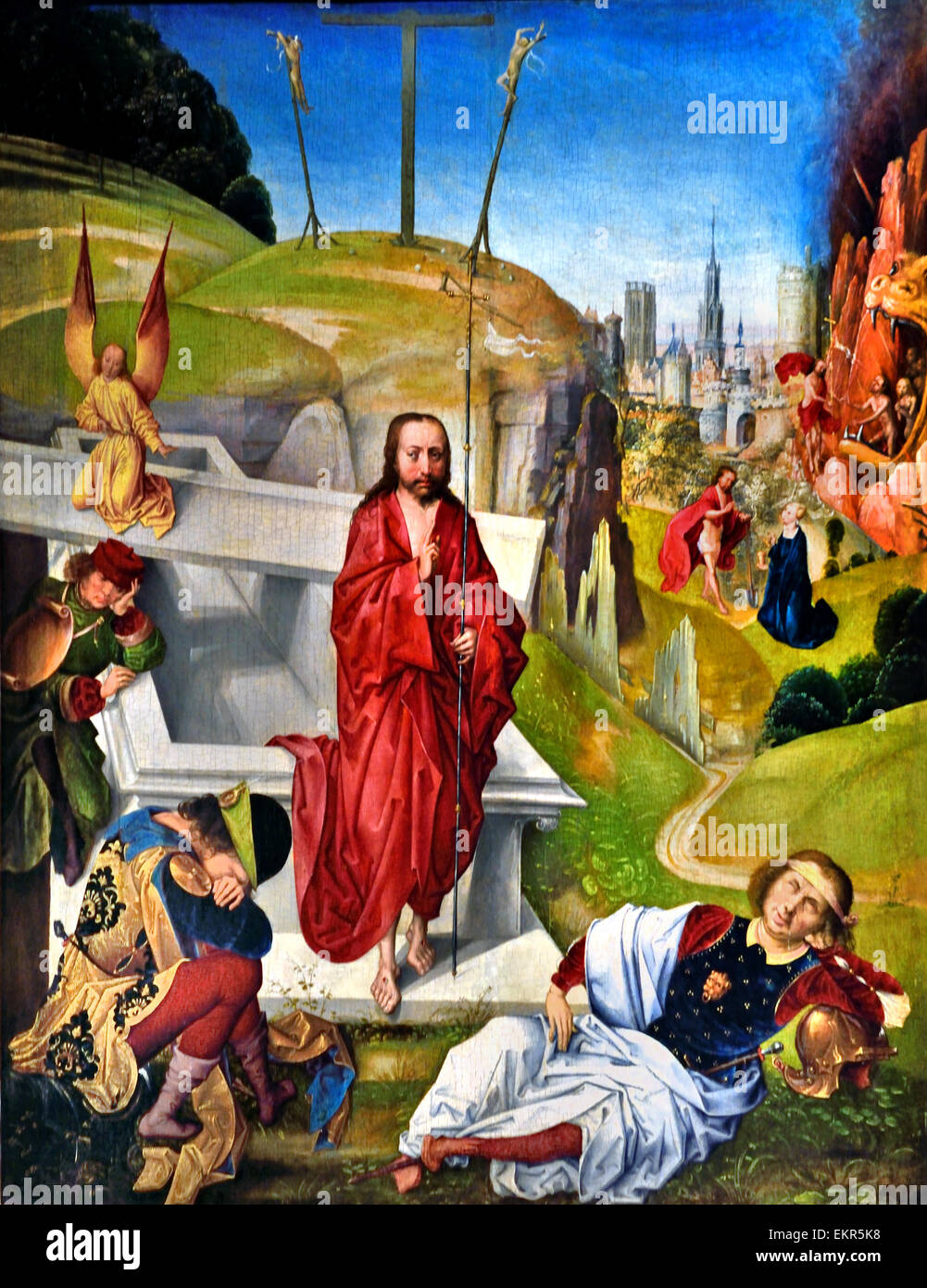 Resurrection of Christ 15th Century Master of the View of Ste-Gudule (active 1480 – 1499) Brussels  Flemish Belgian Belgium Dutch Netherlands Stock Photo