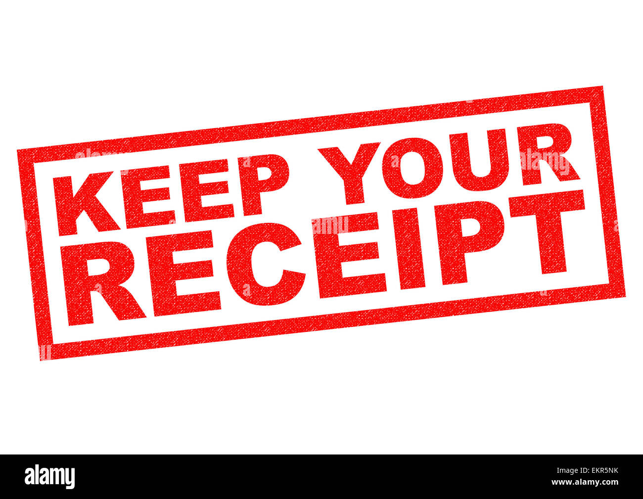 KEEP YOUR RECEIPT red Rubber Stamp over a white background. Stock Photo