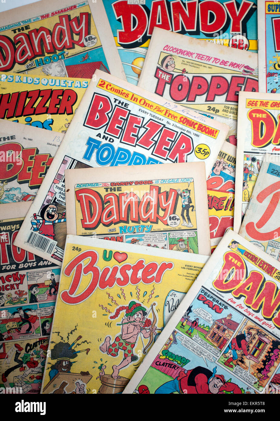 Assorted children's comics from the 1980s, London Stock Photo