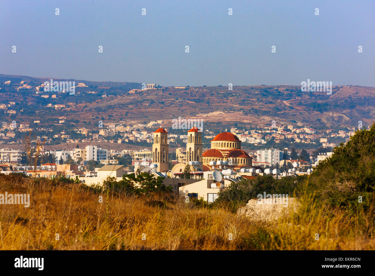 Cityscape of Paphos (Pafos), Republic of Cyprus Stock Photo