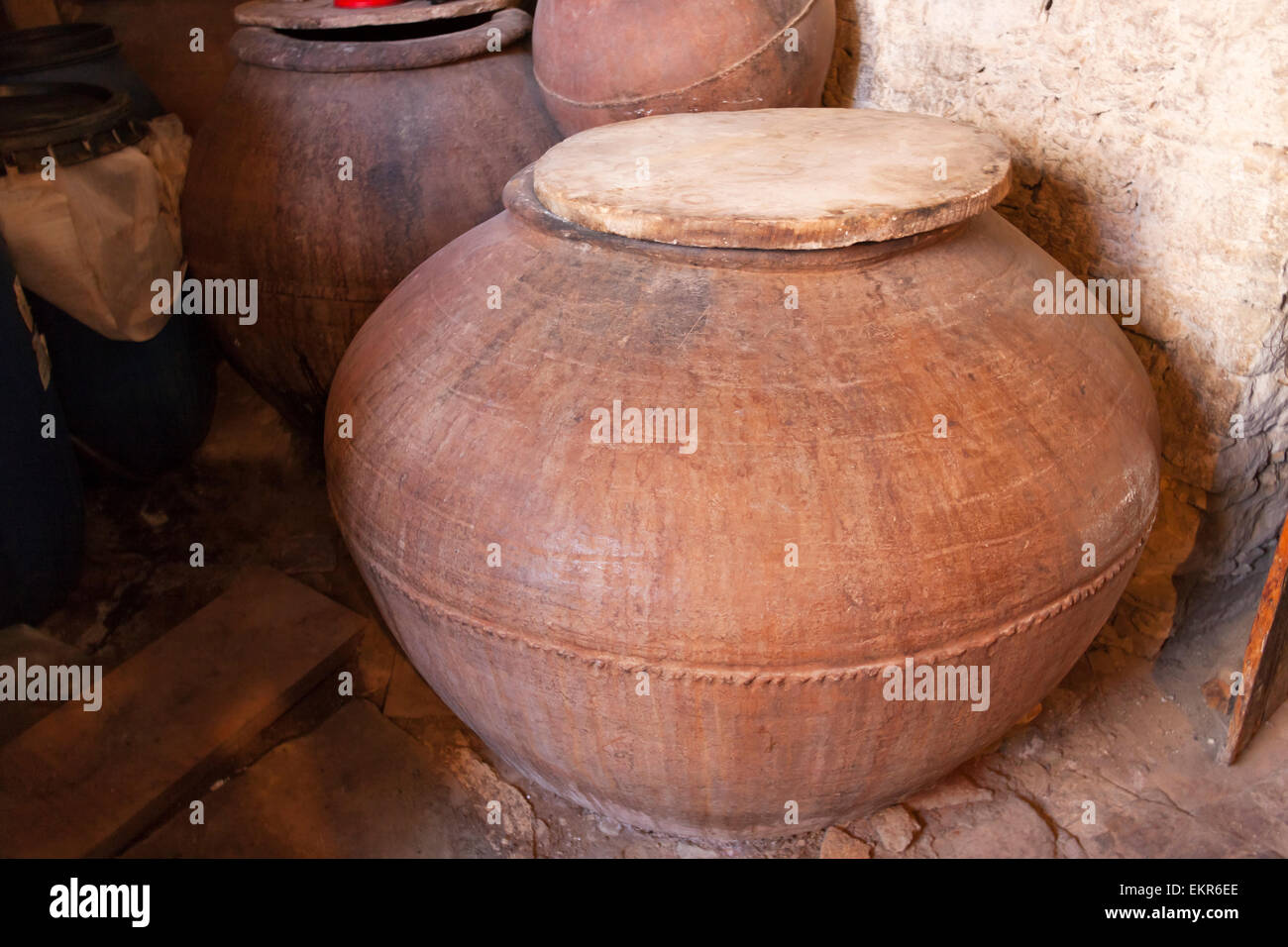Jar in the village, Omodos, Republic of Cyprus Stock Photo