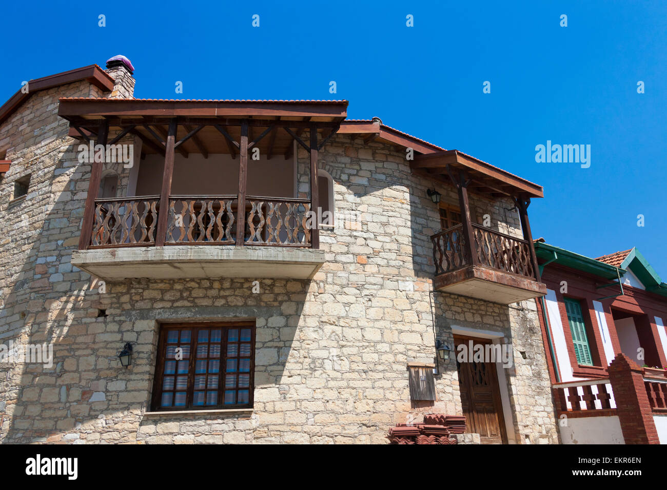 House in the village, Omodos, Republic of Cyprus Stock Photo