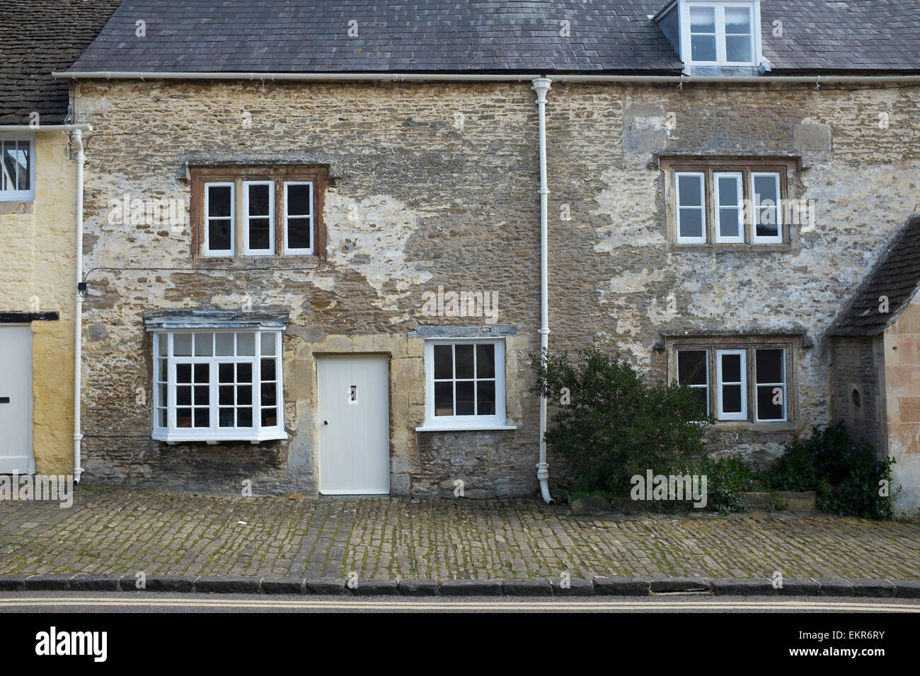 Stone Cottages High Street Corsham in Wiltshire Stock Photo Alamy