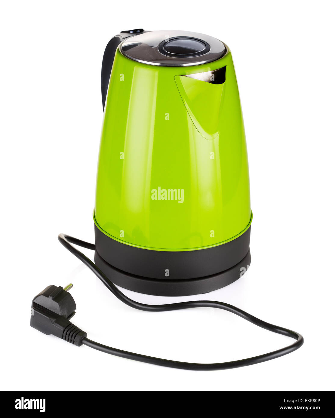 modern green electric kettle, isolated on white Stock Photo Alamy