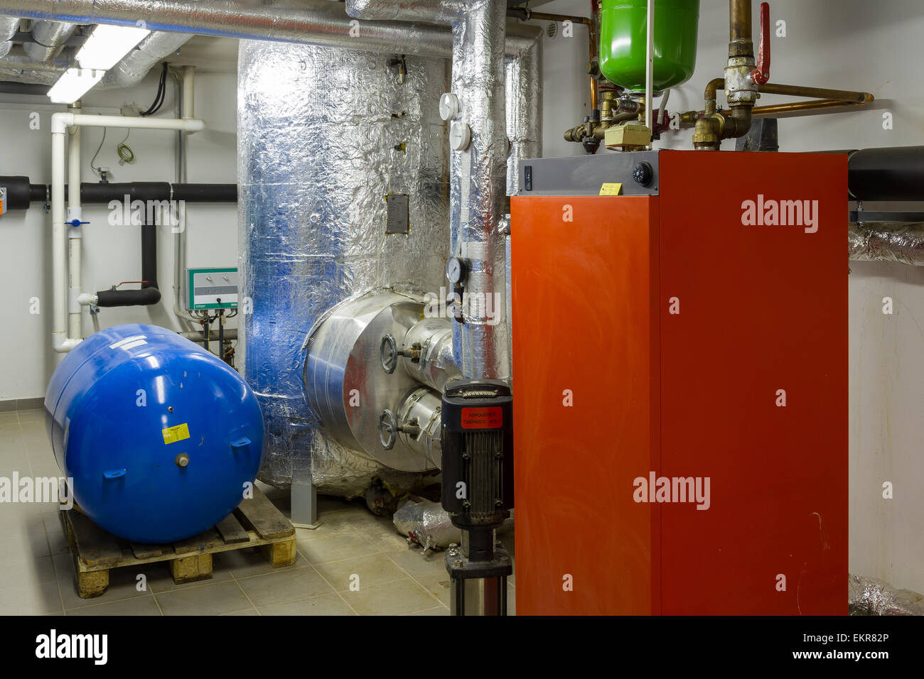 Gas boilers in gas boiler room Stock Photo Alamy
