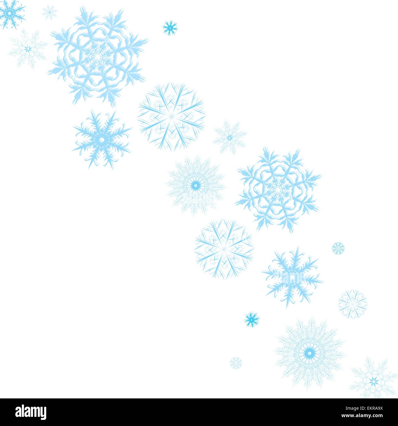 Dark blue snowflakes of the different form on white background Stock ...