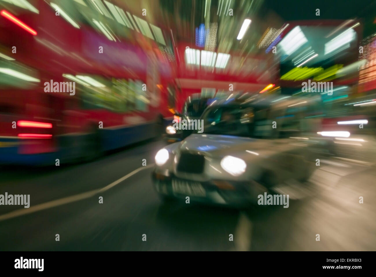 Taxi cab panning  in London England United Kingdom Europe Stock Photo