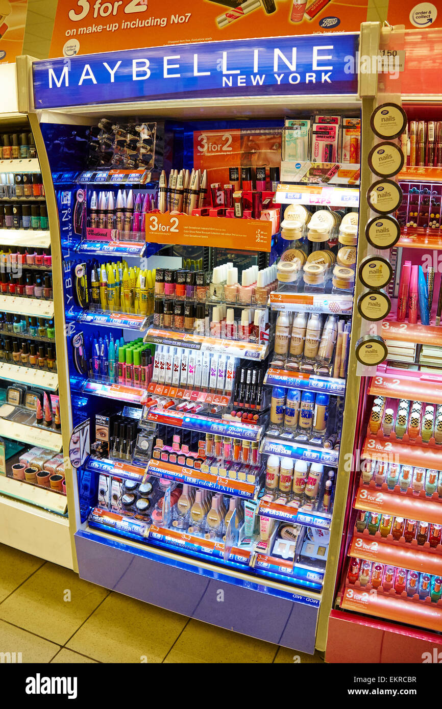 Maybelline Make Up And Nail Varnish Counter At Boots Birmingham Airport