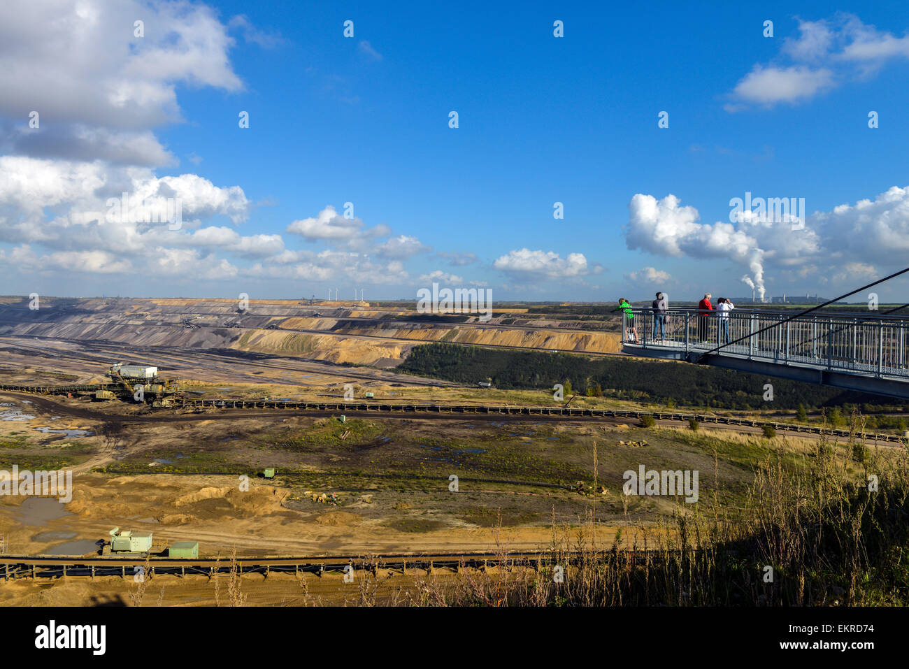 Brown coal opencast mining Garzweiler near Juechen, North Rhine-Westphalia, Germany, Europe Stock Photo