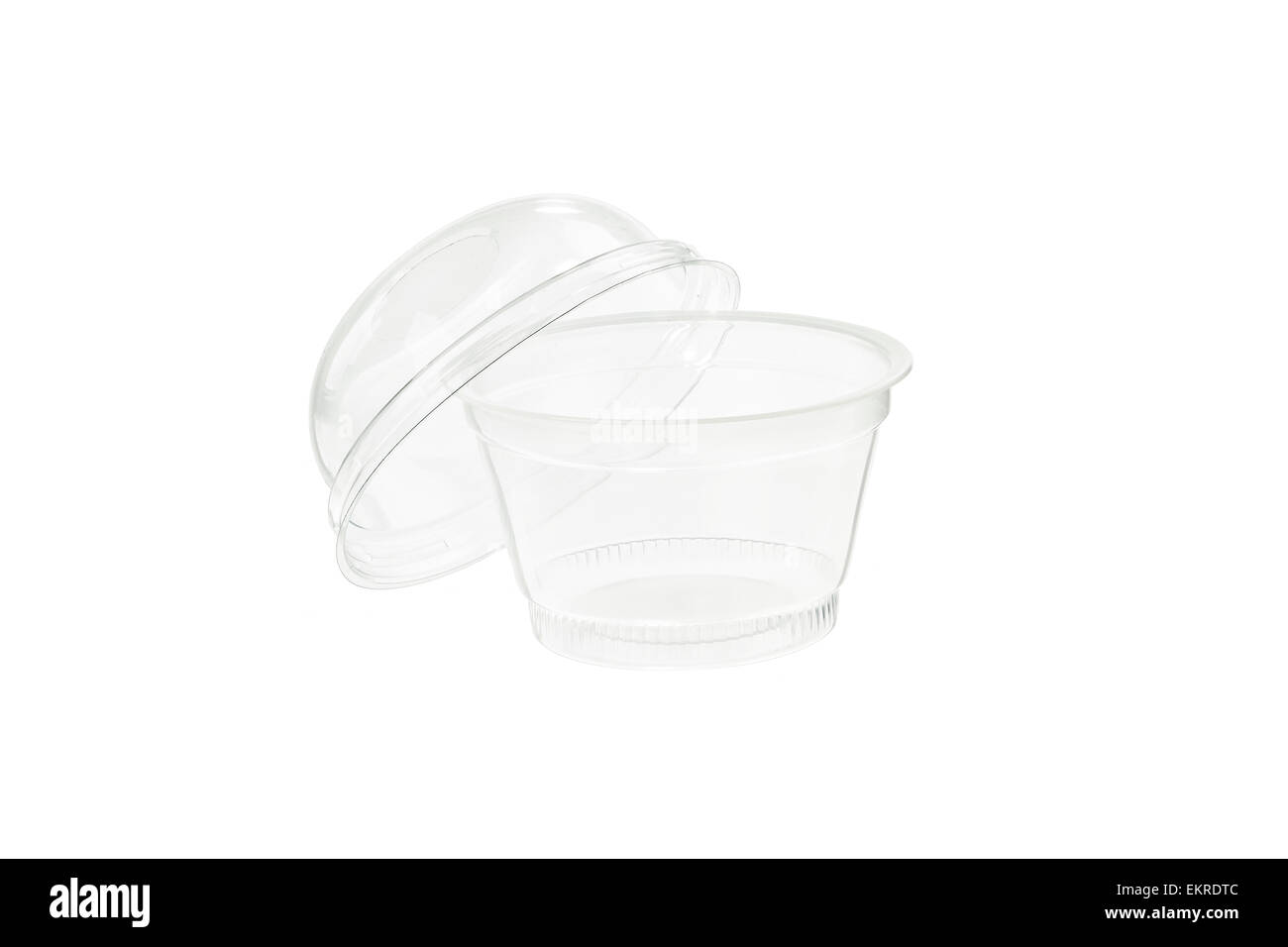 transparent plastic container isolated on white Stock Photo
