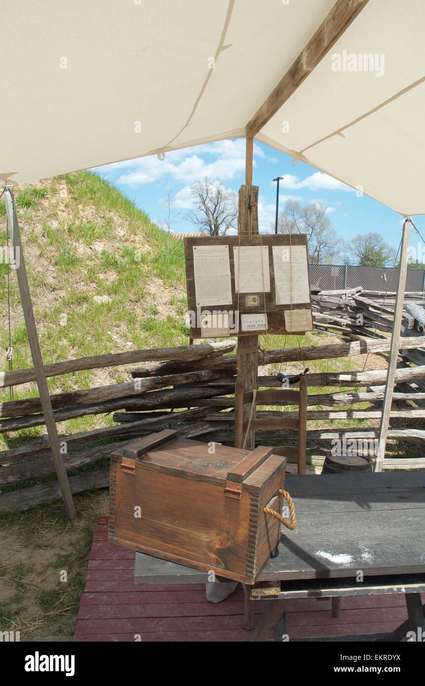 Revolutionary War recruitment Center at Yorktown Virginia Stock Photo