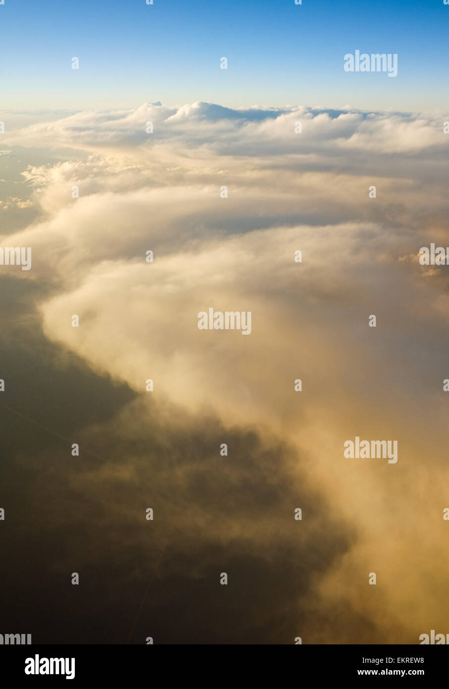 Sky above the clouds at sunset Stock Photo