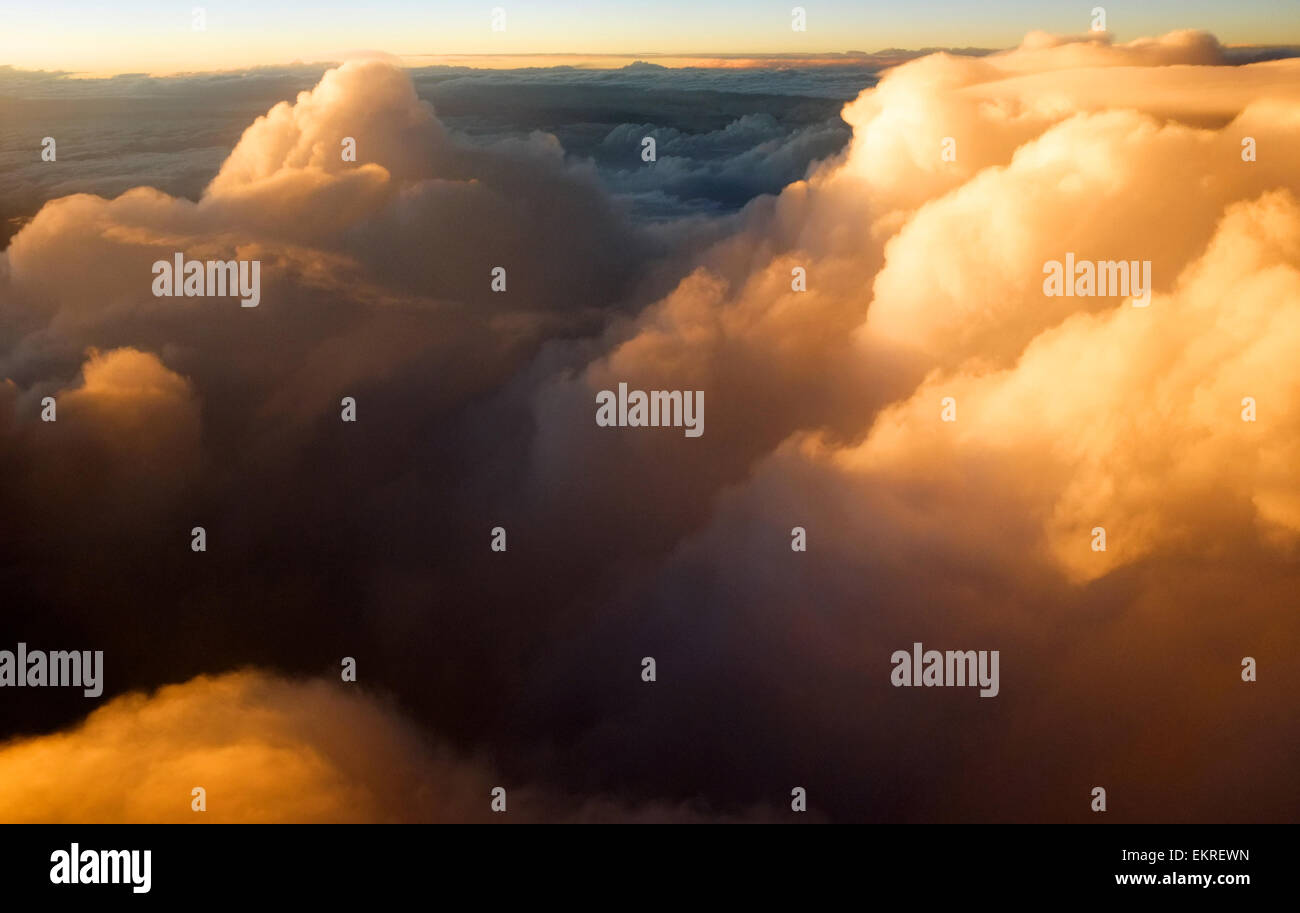 Sky above the clouds at sunset Stock Photo