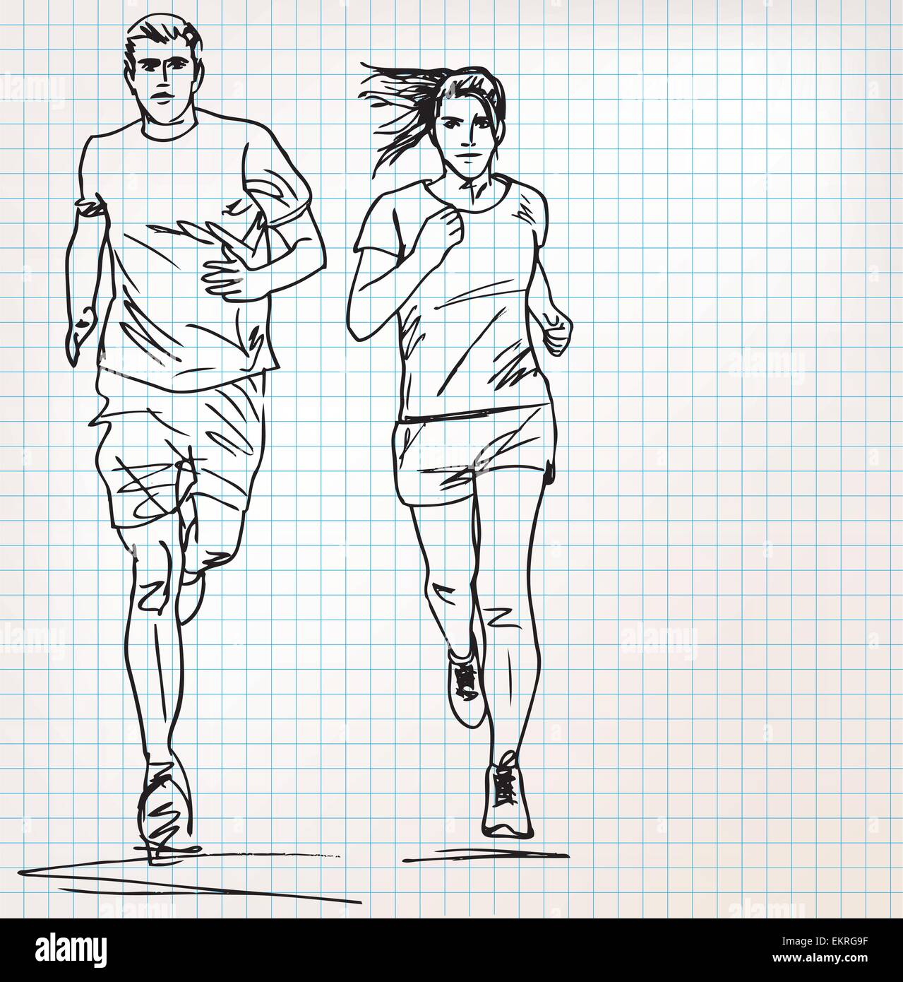Female Athlethic Runner in Abstract Sketch Style  Vectorjunky  Free  Vectors Icons Logos and More