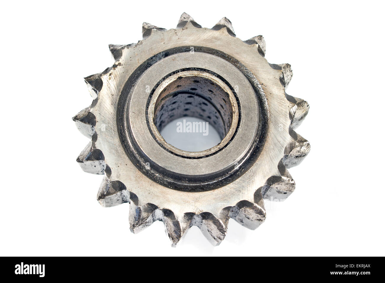 Old metal cog isolated on white Stock Photo