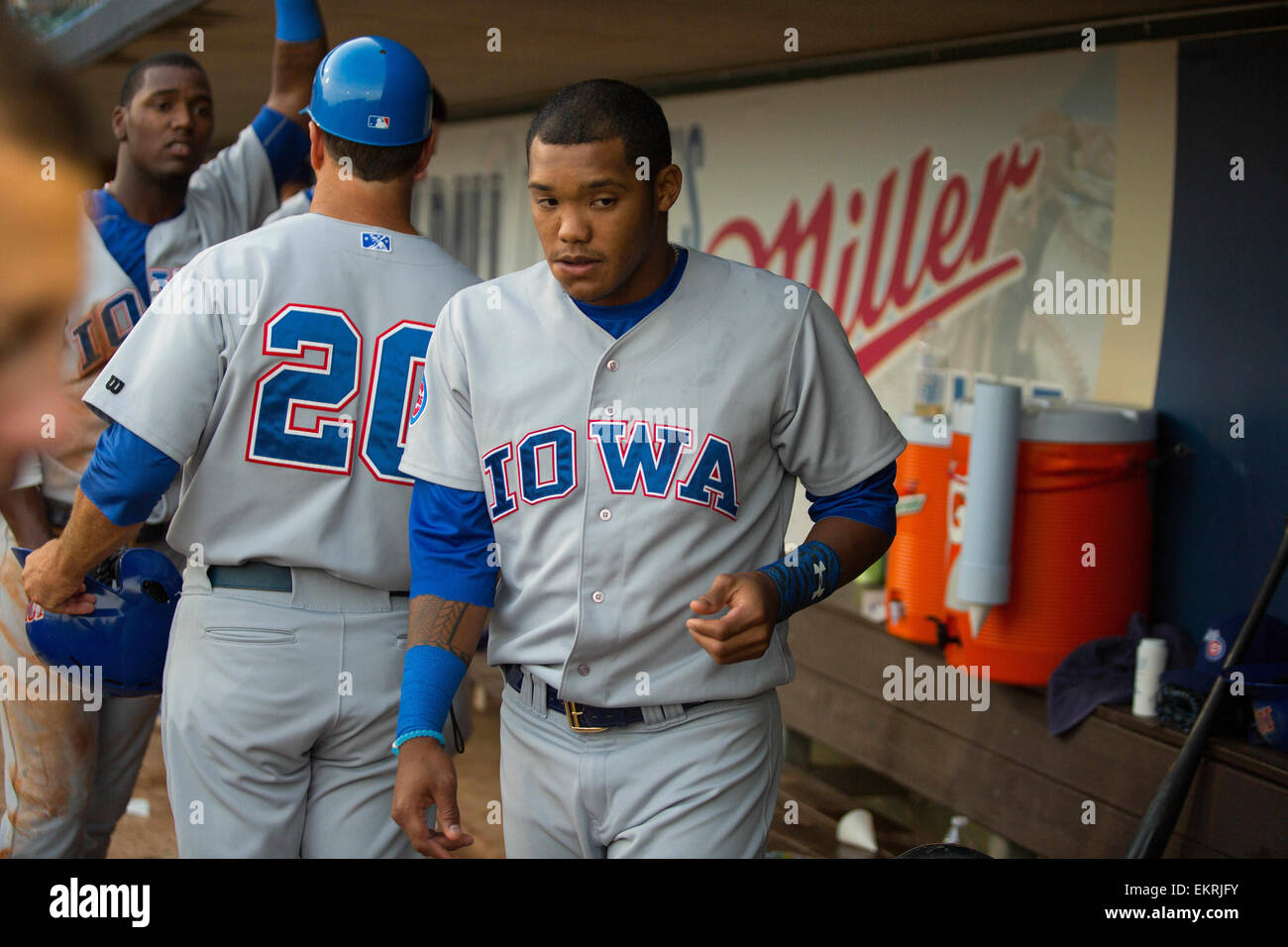 New Orleans, LA, USA. 13th Apr, 2015. Iowa Cubs shortstop Addison Russell (3) during the game between Iowa Cubs and New Orleans Zephyrs at Zephyr Field in New Orleans, LA. Credit:  csm/Alamy Live News Stock Photo