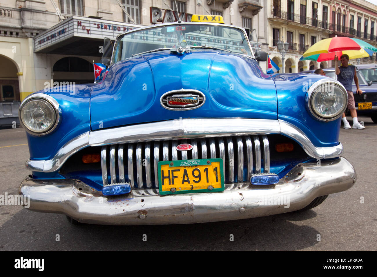 Classic American cars or automobiles from the 1920s and 1930s in Havana Cuba Stock Photo