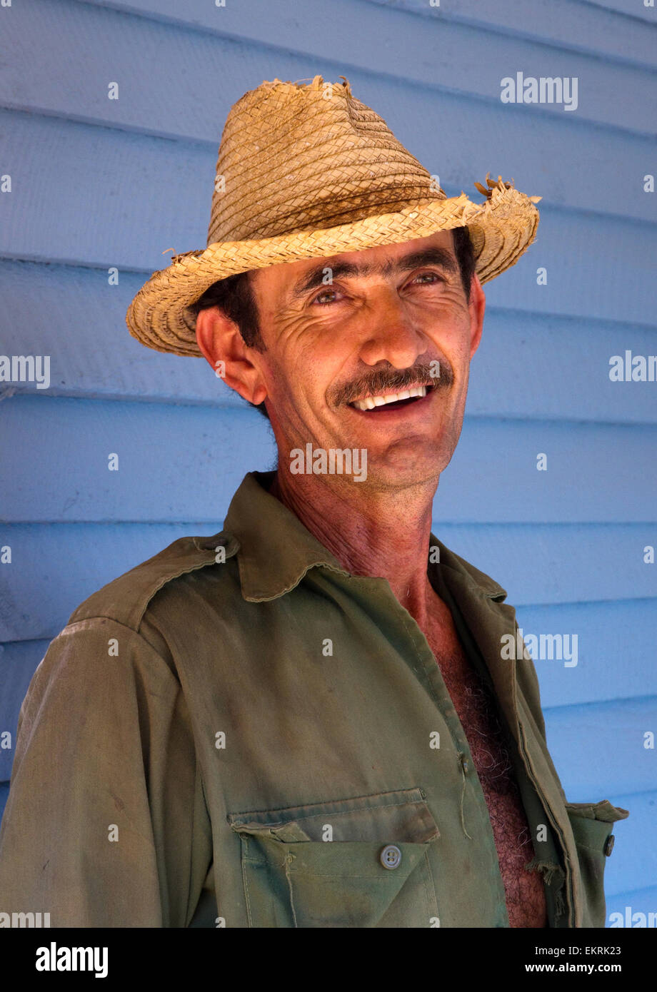 A tobacco farmer in Vinales,Cuba Stock Photo