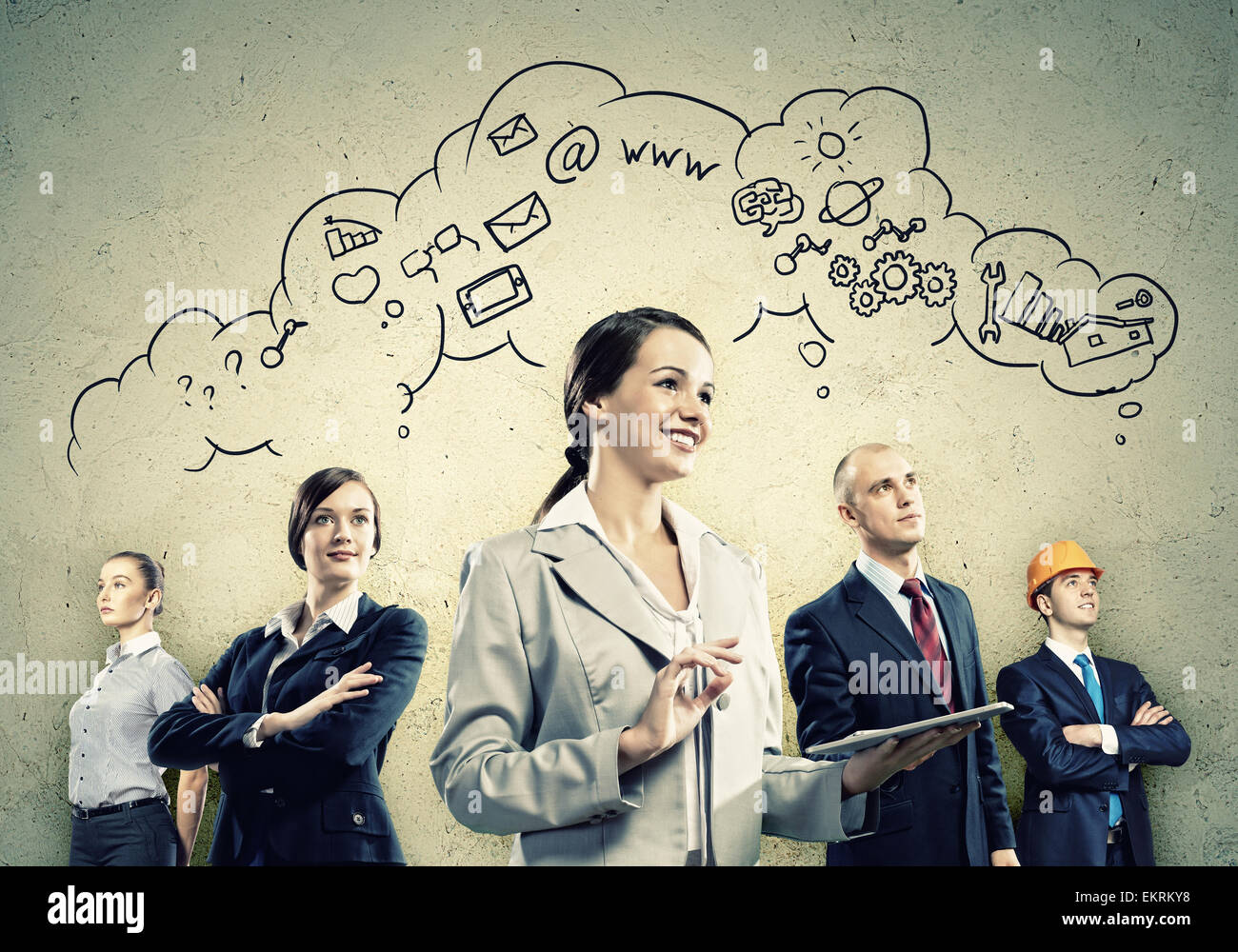 Businesspeople team posing Stock Photo - Alamy