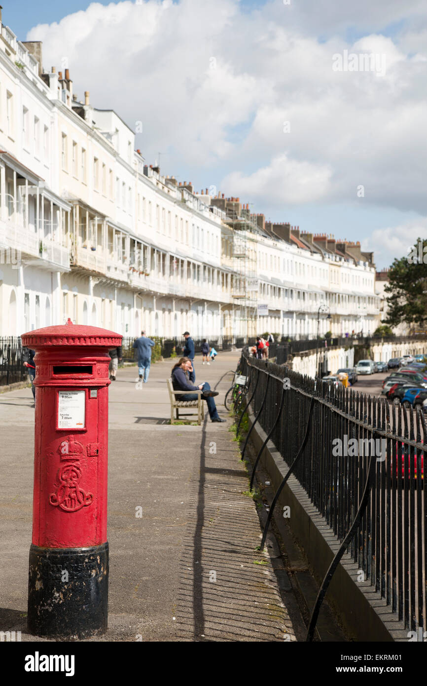 Royal York Crescent residential street in Clifton, Bristol. Stock Photo